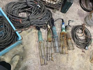 水中灯5本 ソケットとケーブルの5本セット