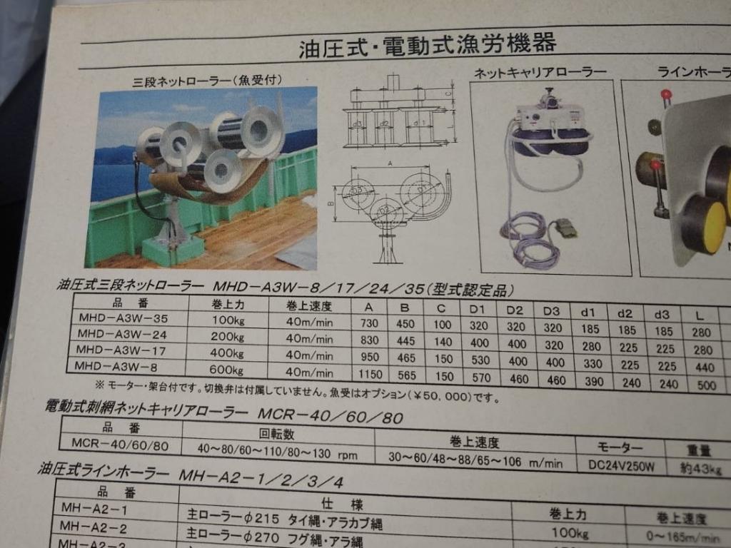 森山製作所 油圧式三段ネットローラー | 中古船ソーマッチ 森山製作所 油圧式三段ネットローラー | 中古船ソーマッチ